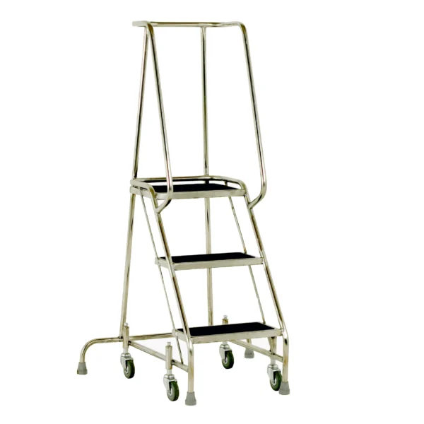 Stainless Steel Mobile Steps - 3 Tread