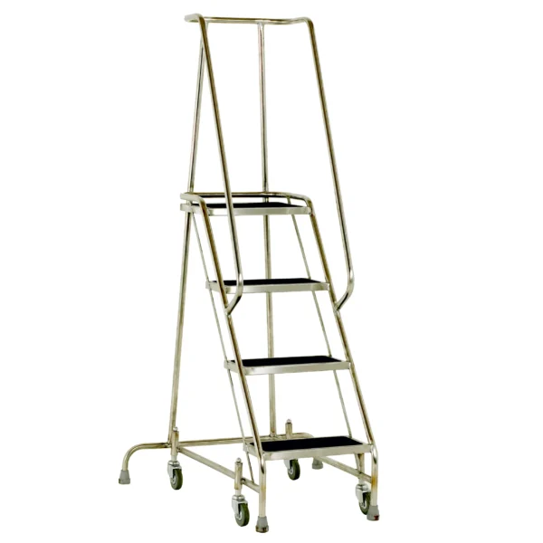 Stainless Steel Mobile Steps - 4 Tread