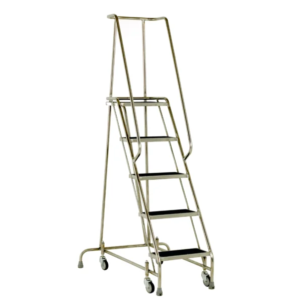 Stainless Steel Mobile Steps - 5 Tread