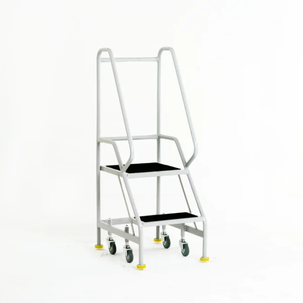 Steptek Narrow Aisle Mobile Steps - 2 Tread Grey