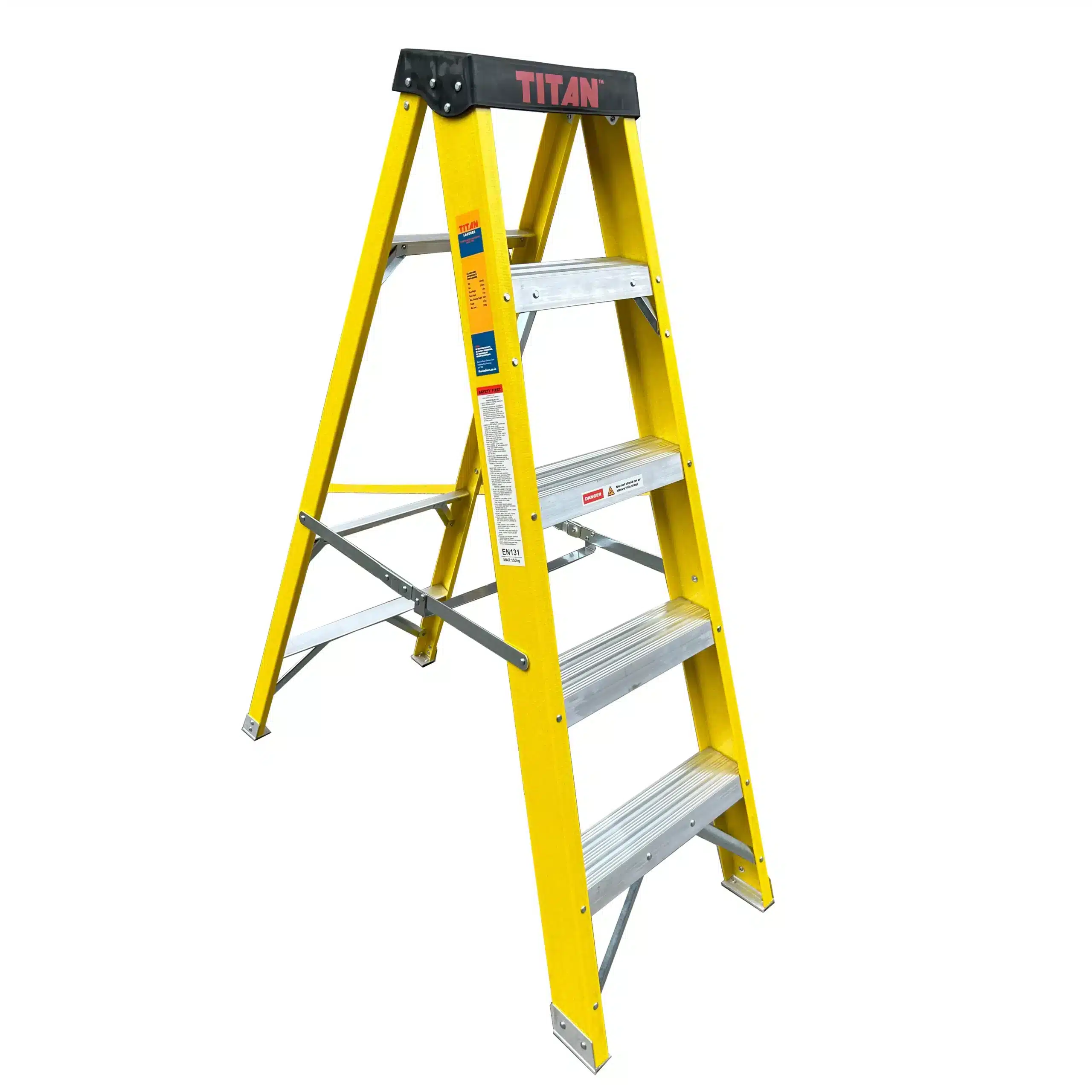 Titan Fibreglass Swingback Step Ladder 1 Titan Fibreglass Swingback Step Ladder
